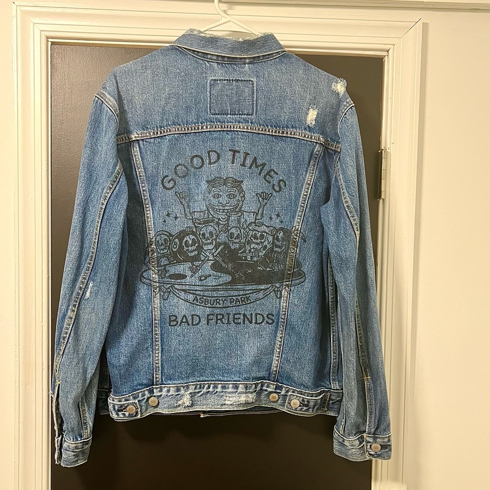 Levi's Blue Denim Jacket with Graphic Print